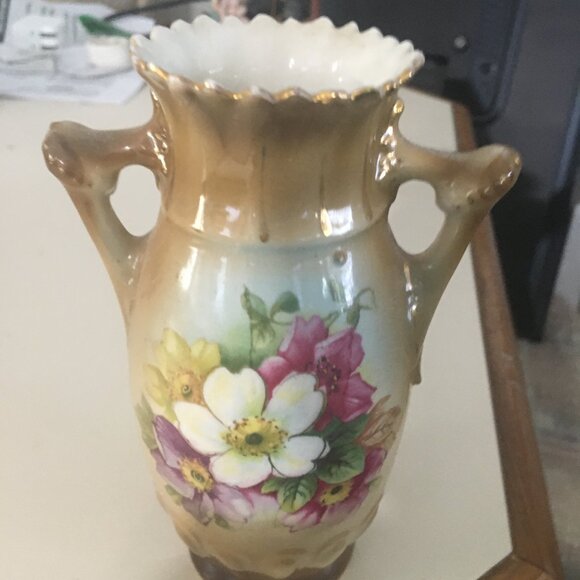 Vase Austrian Porcelain Hand Painted - Picture 2 of 5